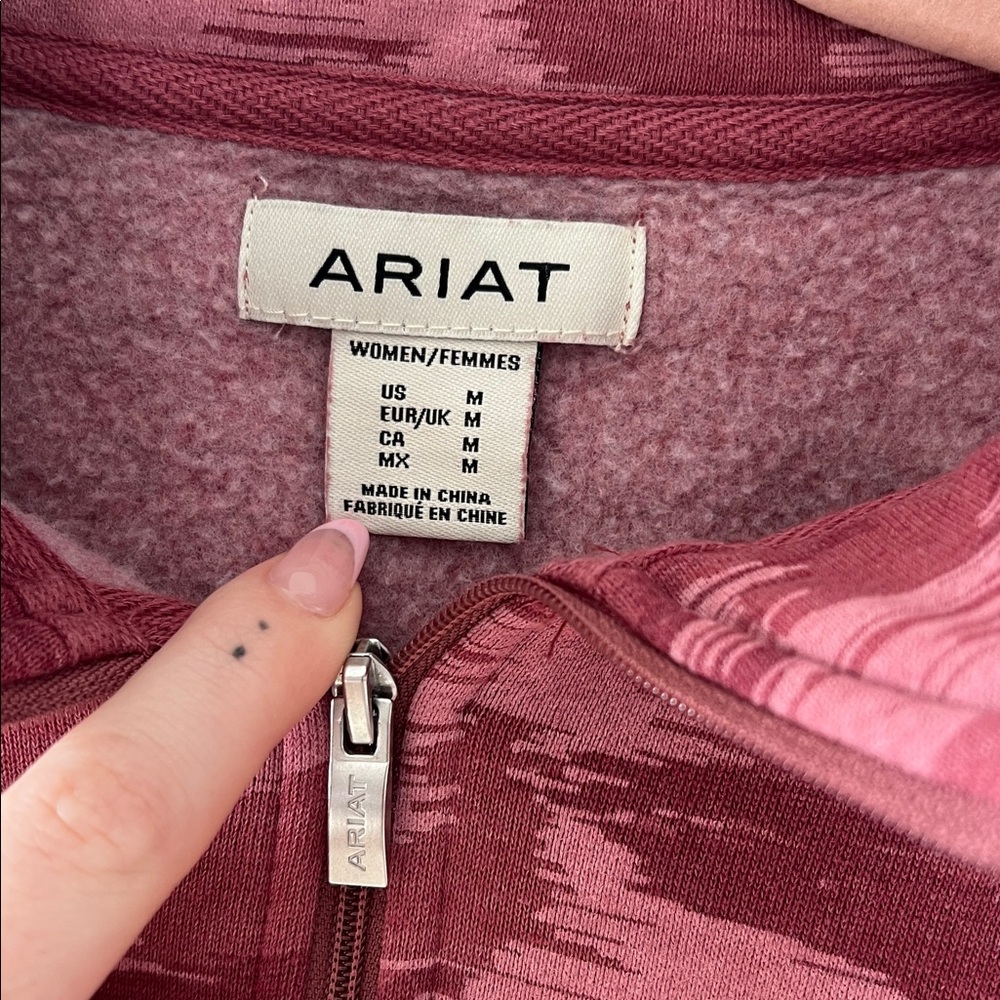 Women’s Ariat Aztec Pink Quarter Zip - Picture 2 of 4